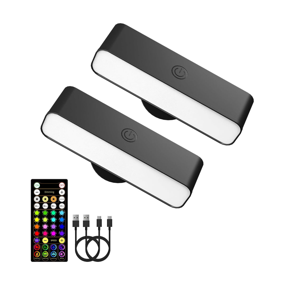 EZVALO Wireless RGB Light Bars, Rechargeable LED Mood Lights with Remote | 80 RGB Colors, Dynamic RGB Effects