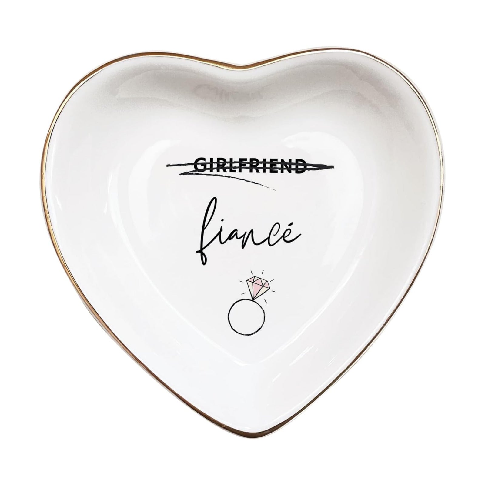 Engagement Ring Holder Ceramic Trinket Dish