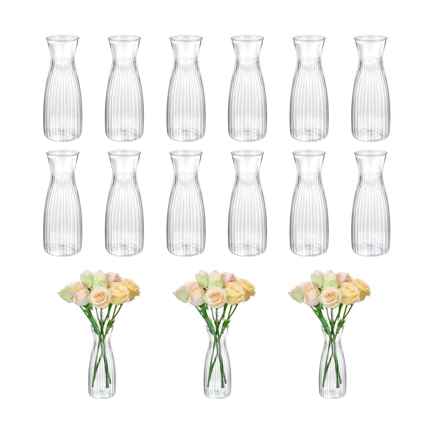Plastic Bud Vases Bulk Small Plastic Vases / Clear / Set of 12