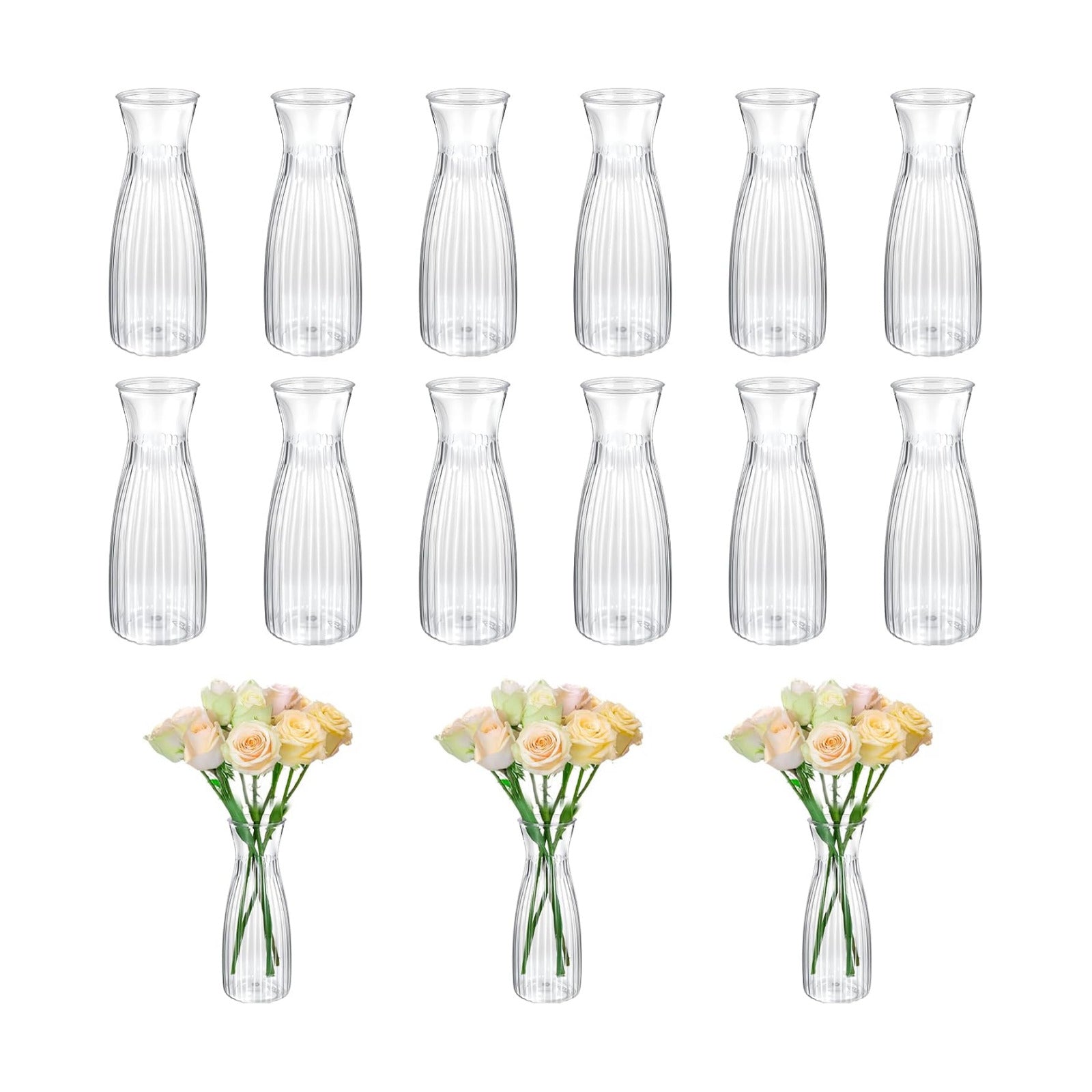 Plastic Bud Vases Bulk Small Plastic Vases / Clear / Set of 12