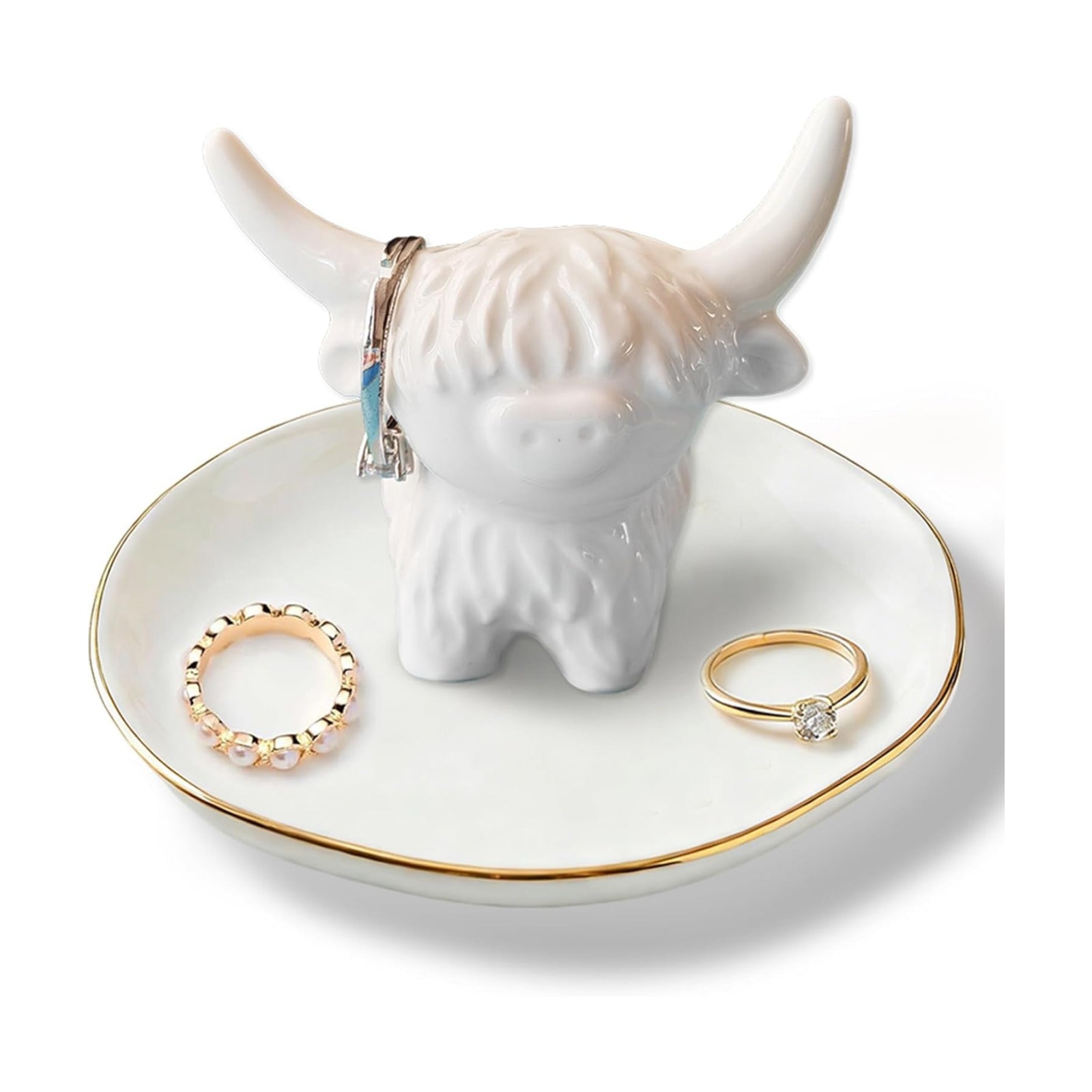 Ceramic Ring Holder / Highland Cow