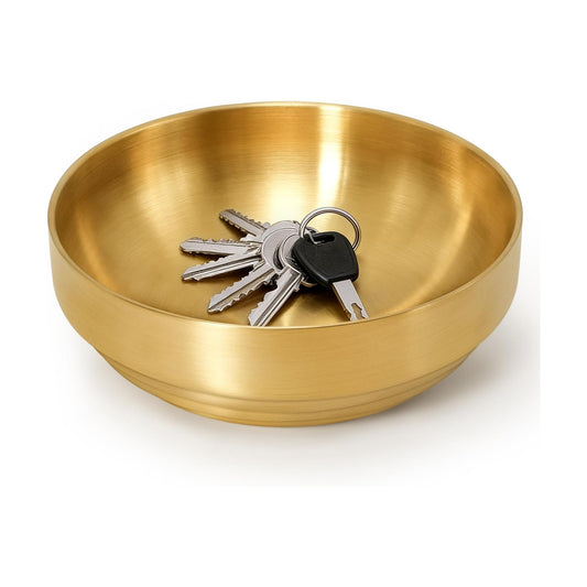7.4" Decorative Bowl Key Bowl Stainless Steel Fruit Bowl Modern Stylish Metal Centerpiece / Gold