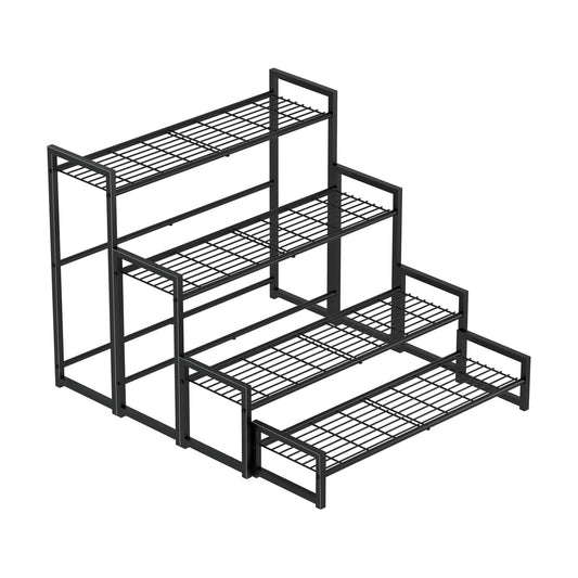 Garden 4 you 4-Tier Stair Style Metal Plant Stand, Large Stackable Rack | 4-tier stair style,Stackable heavy-duty metal