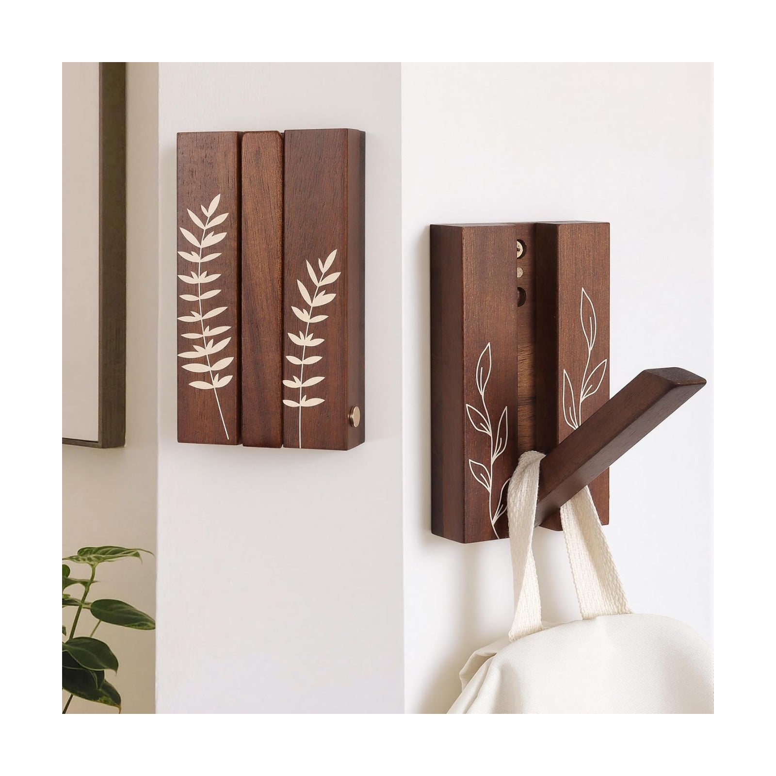Rustic Folding Wall Hooks / Pattern A / Set of 2
