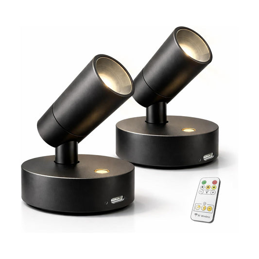 Magnetic Rechargeable Picture Light 2 Pack, Wireless Art Spotlight with Remote & Touch Control, 3 Color Temps Dimmable