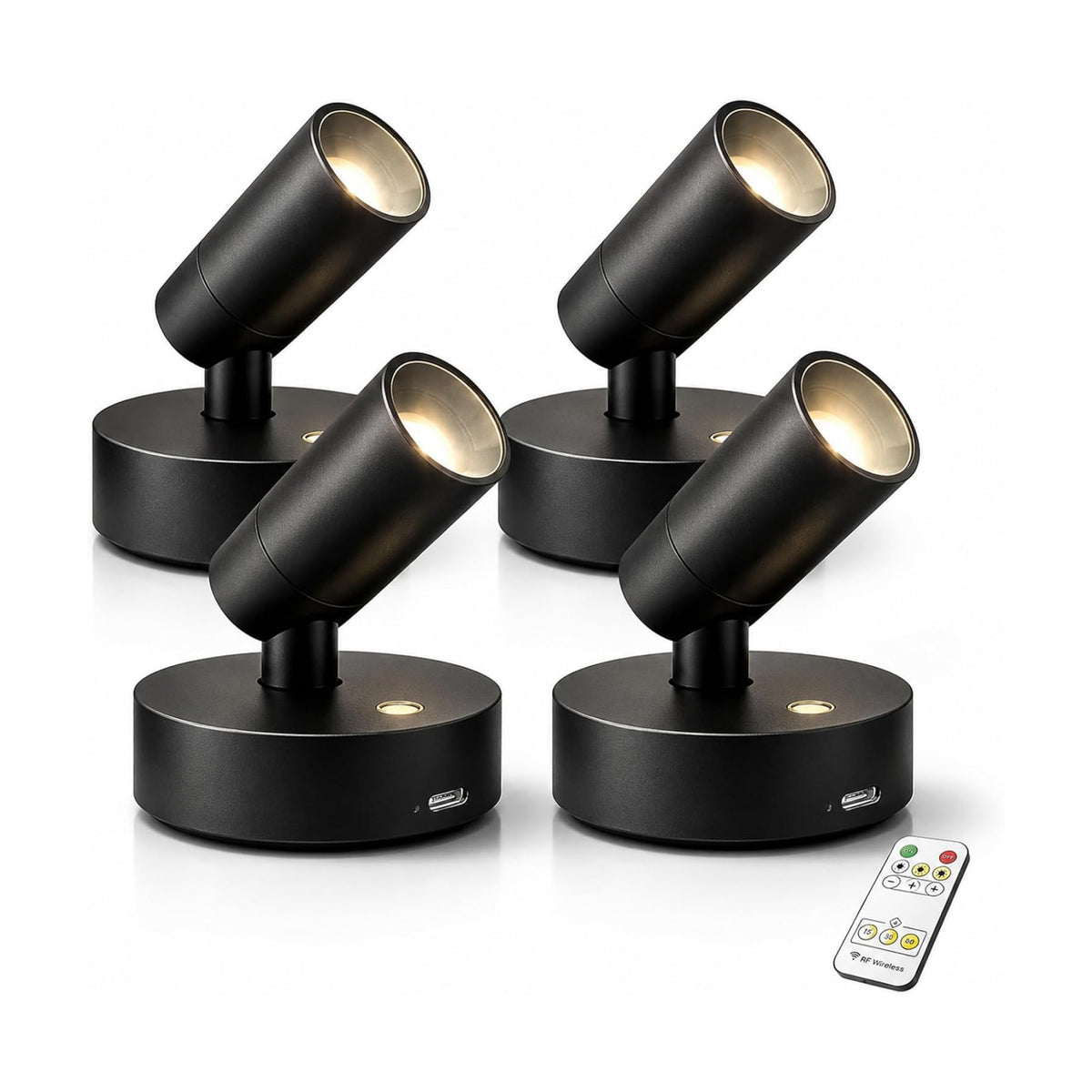 Magnetic Wireless Rechargeable Mini LED Picture Spotlight - Remote Control, 3 Color Temperatures, 2000mAh, Wall-Mounted