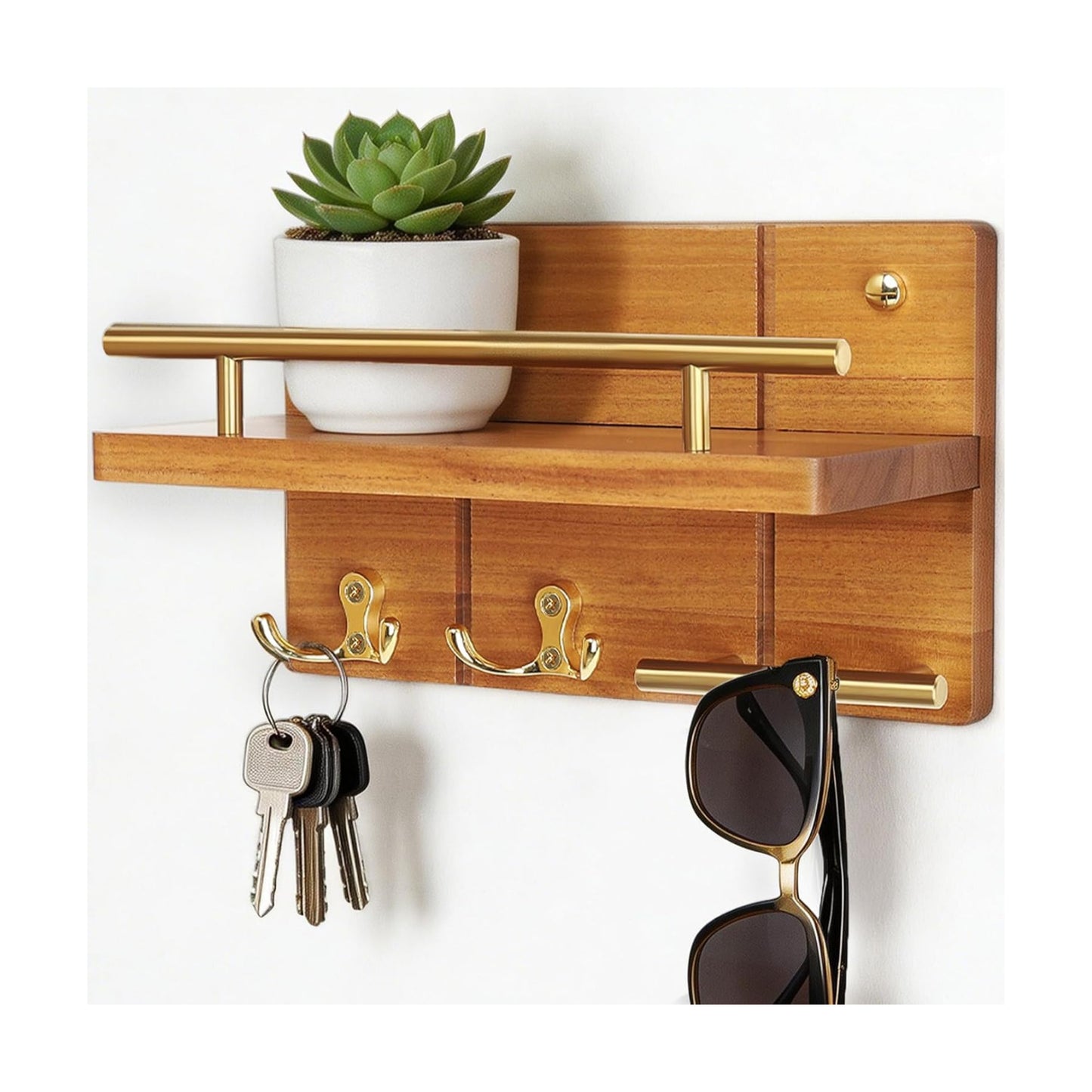 Teak Wood Key Hooks / 9.8 Inch