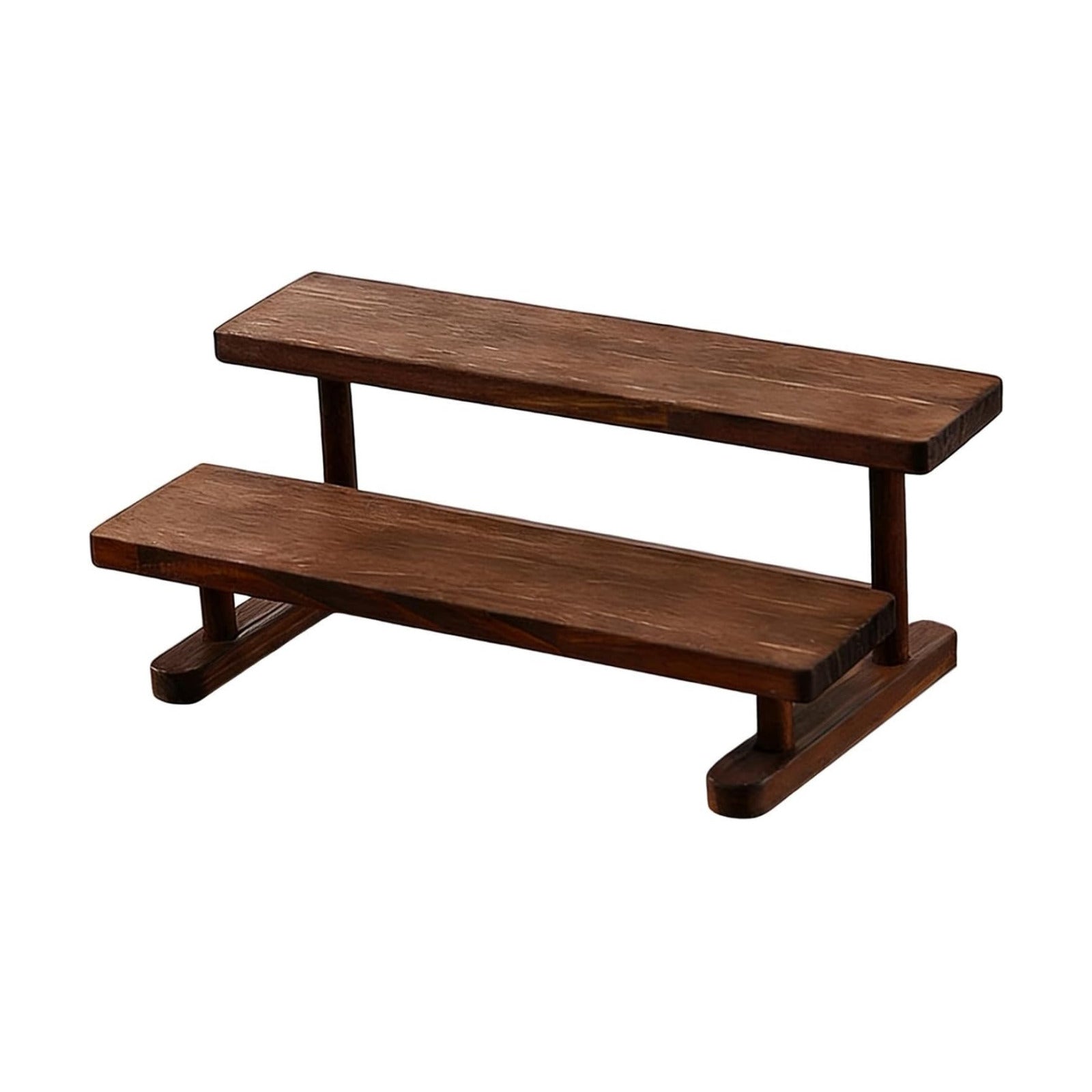 Wood Display Riser Figure Display Stand Decoration Tiered Perfume Organizer for Crafts / 2 Tier