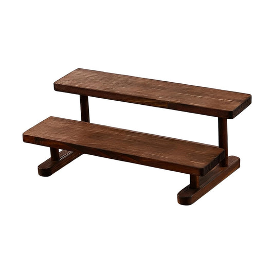 Wood Display Riser Figure Display Stand Decoration Tiered Perfume Organizer for Crafts / 2 Tier
