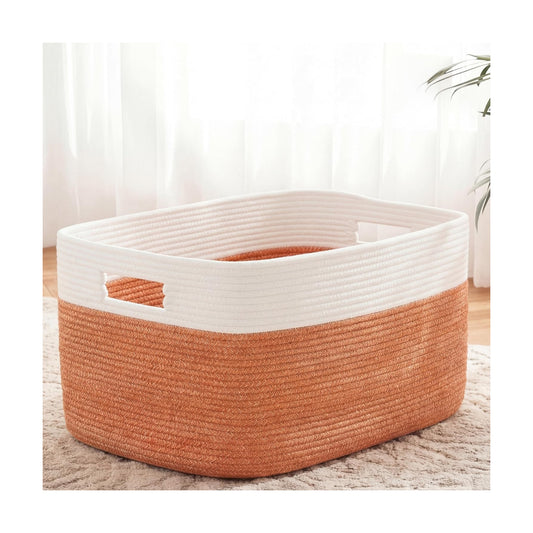 Rectangle Woven Baskets for Storage / Orange / 30L
