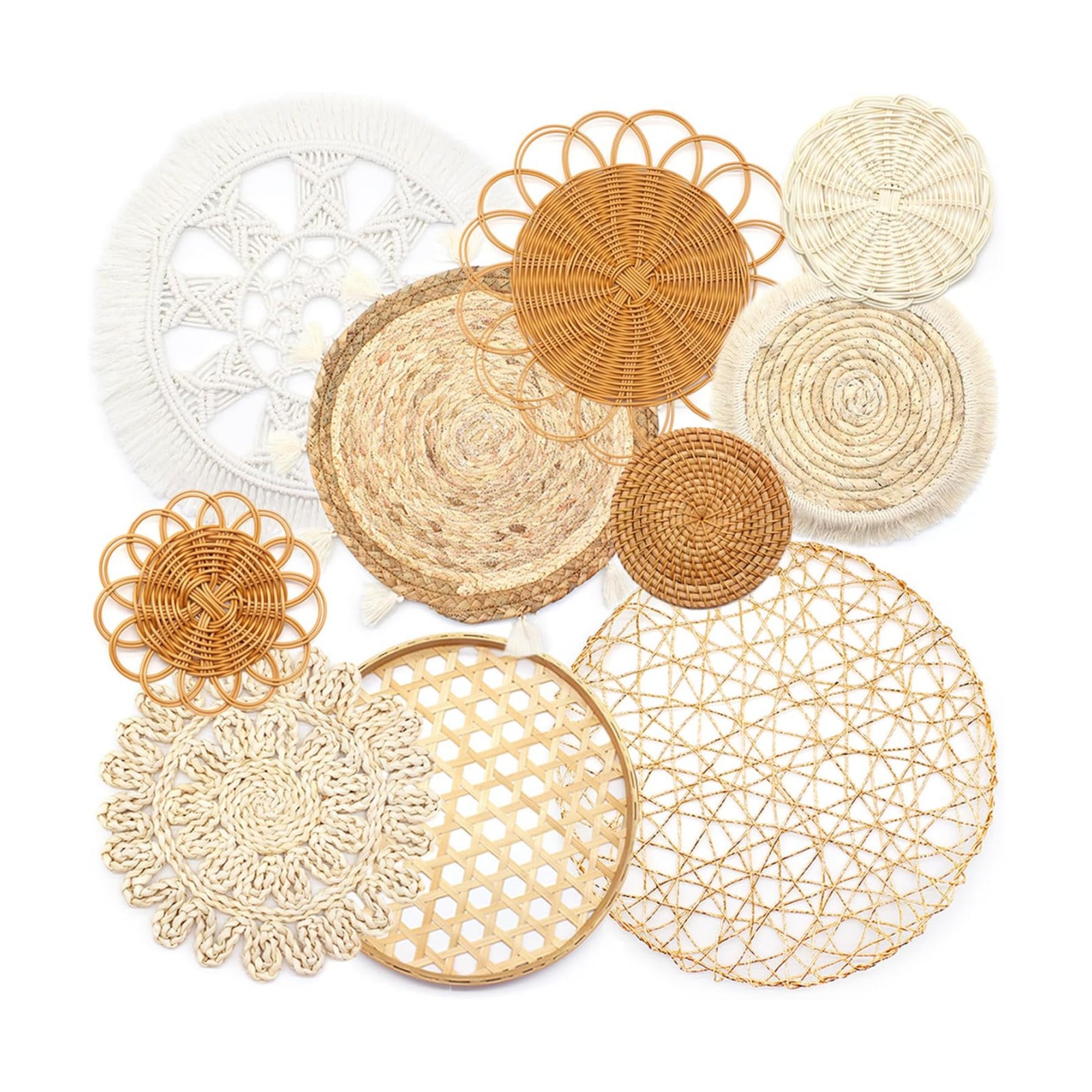 Boho Wall Hanging Basket Decor Set