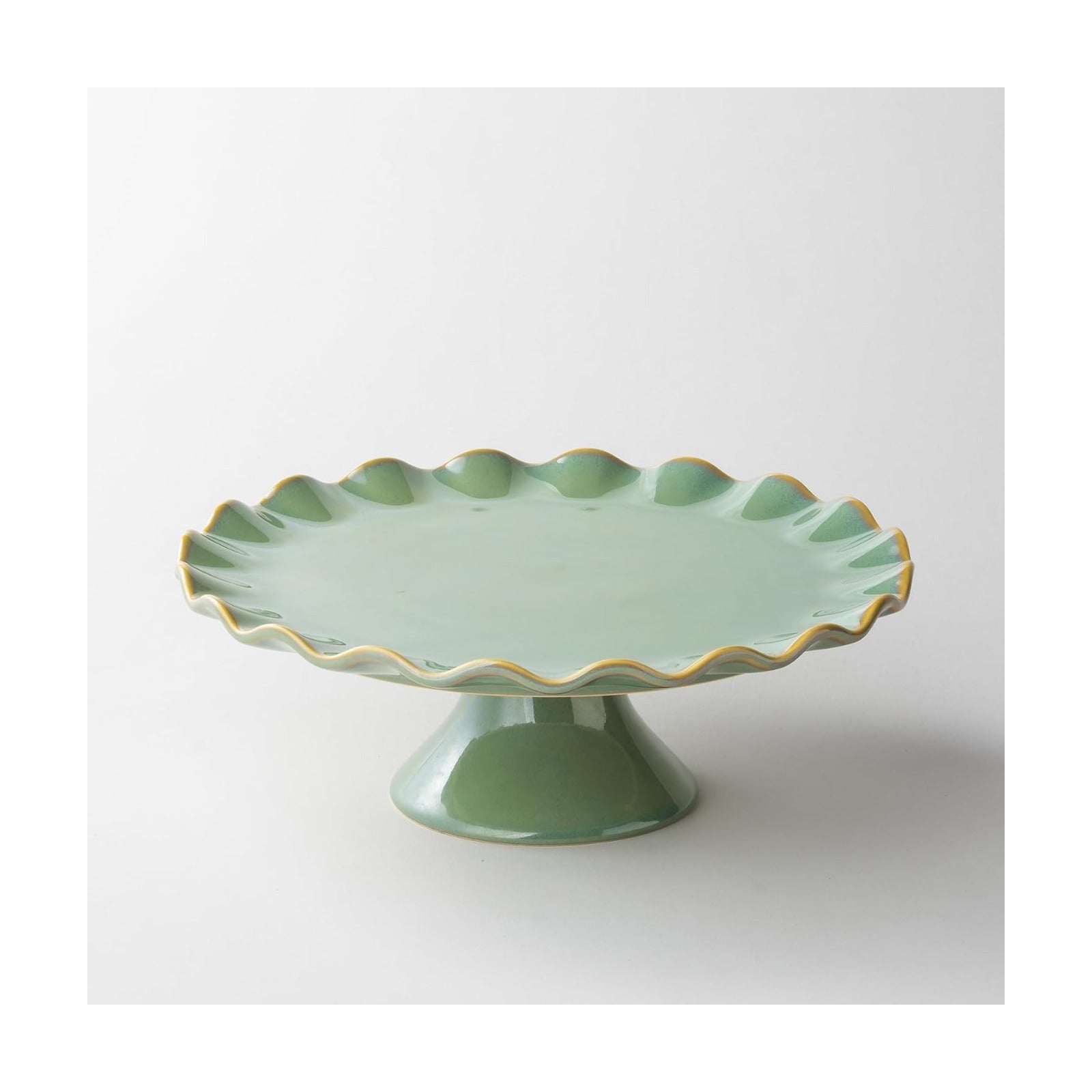 Cake Stand Ceramic / Teal / 10 Inch / 8 Inch
