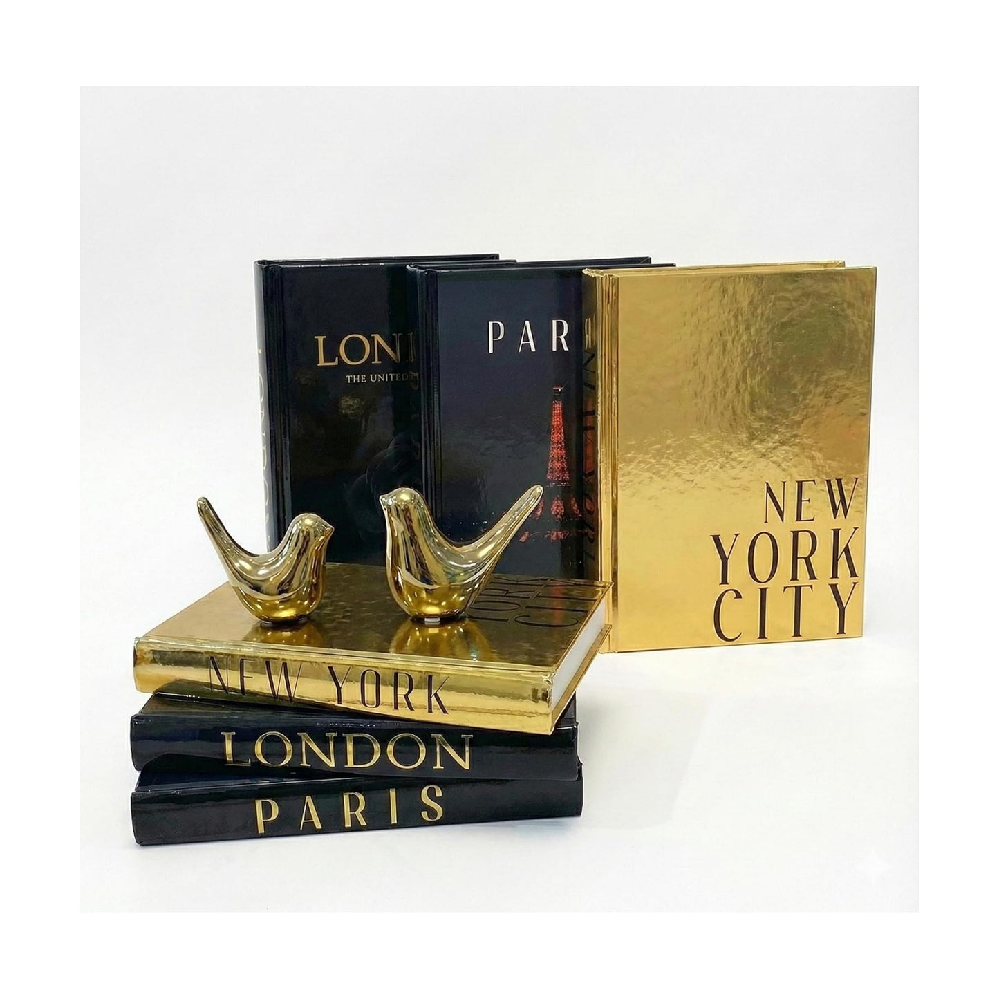 Decorative Books / Real Hardcover Decorative Books Paris / Set of 3