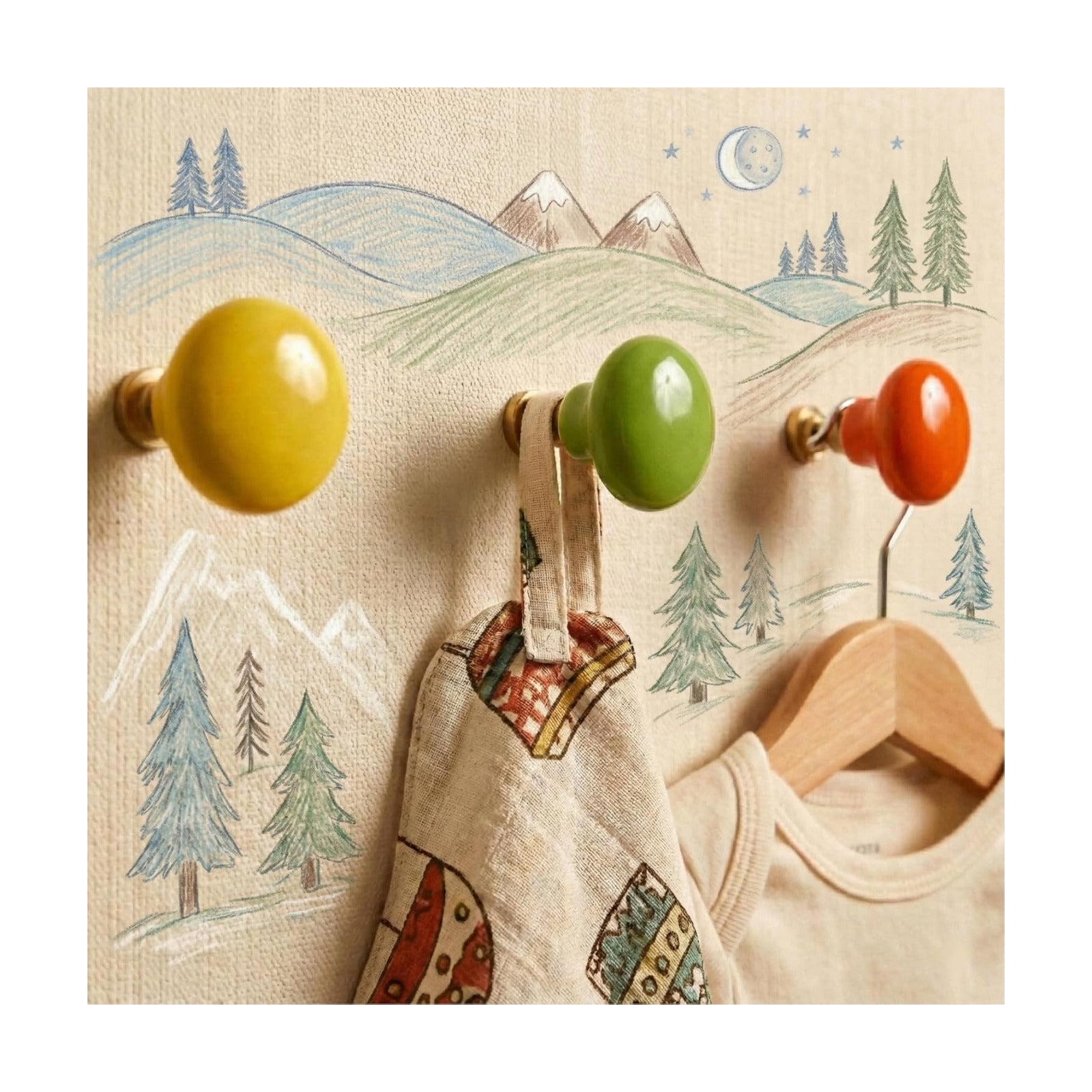 Mushroom Wall Hooks for Kids Room Decor / Mushroom Set