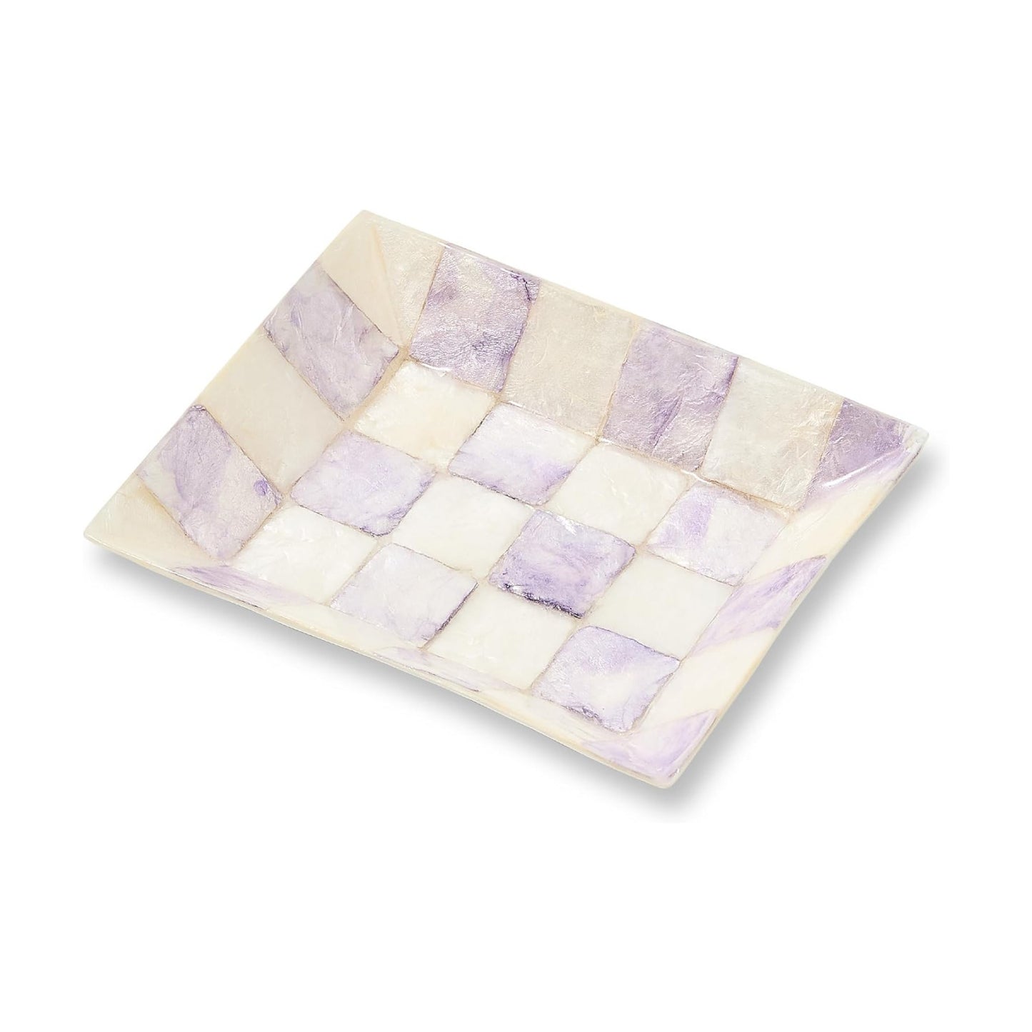 Decorative Soap Holder / Violet Check / Purple