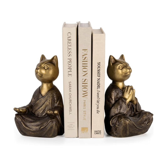 Heavy Resin Book Ends / Gold