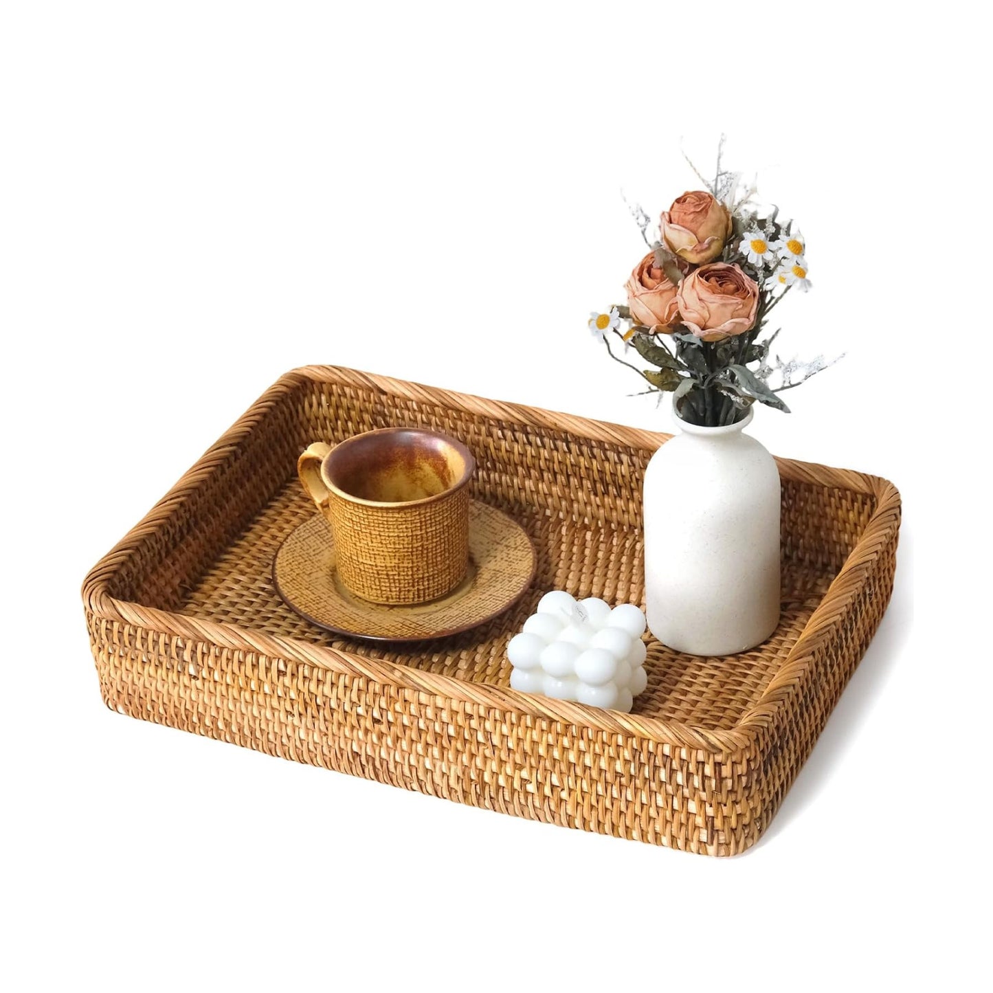 Wicker Storage Tray / 15.7 x 11 / L