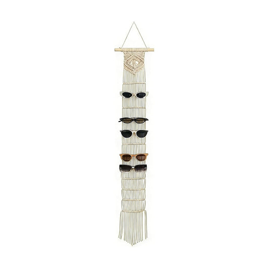Macrame Sunglasses Holder Boho Wall Hanging Minimalist Eyewear Organizer Wall Sunglasses / Nature