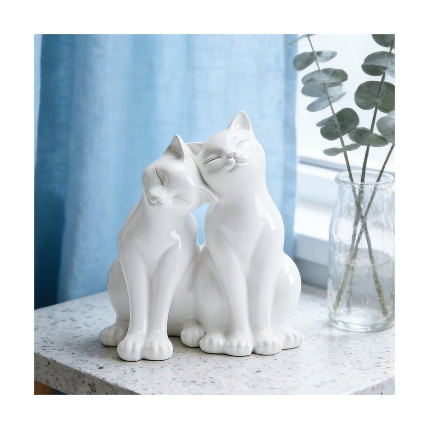 Cat Statues Home Decor Cat-Figurines / Couple Cat / 8.5 x 8 x 10.5