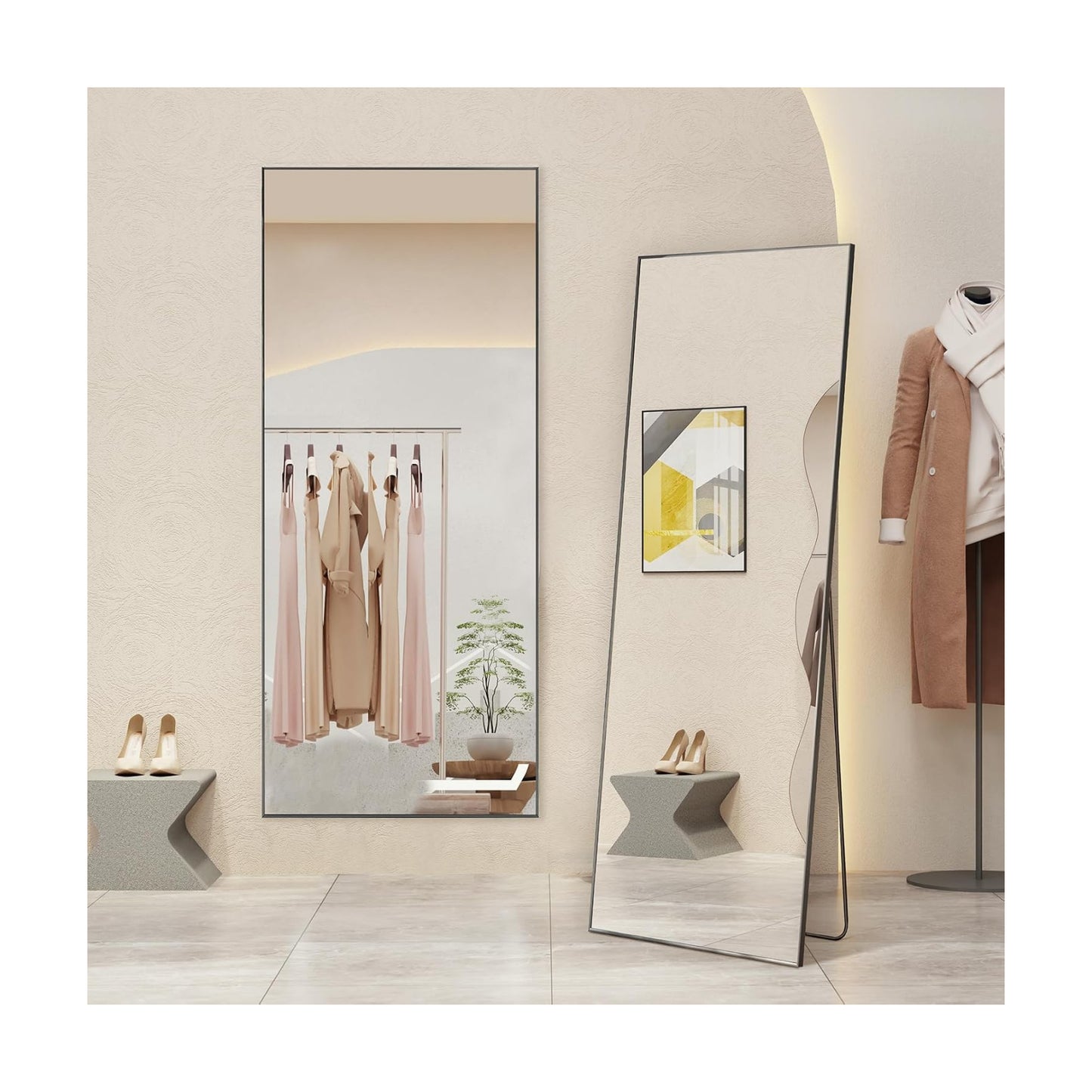 21"x64" Mirror Full Length, Upgraded Body Wall Mirrors