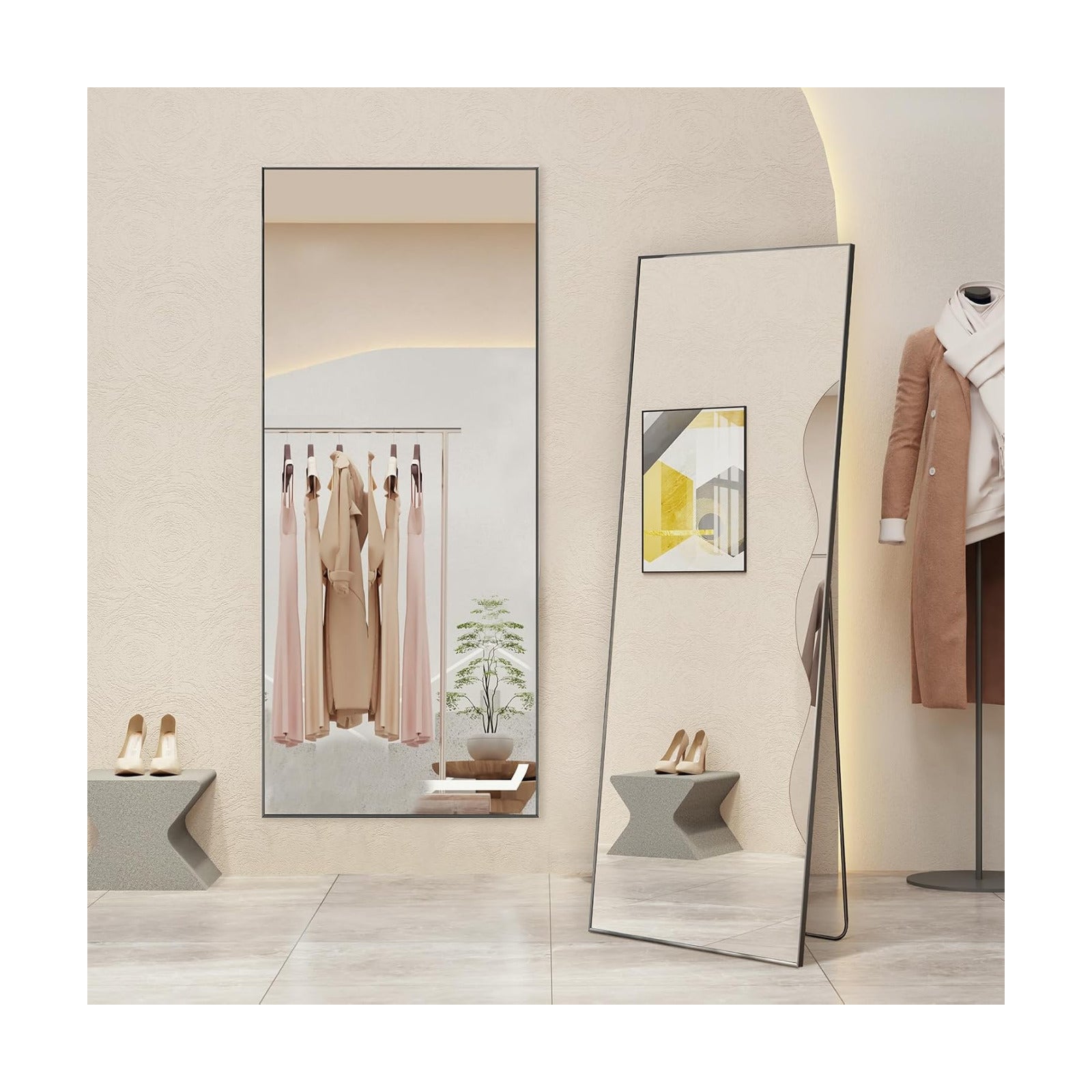 21"x64" Mirror Full Length, Upgraded Body Wall Mirrors