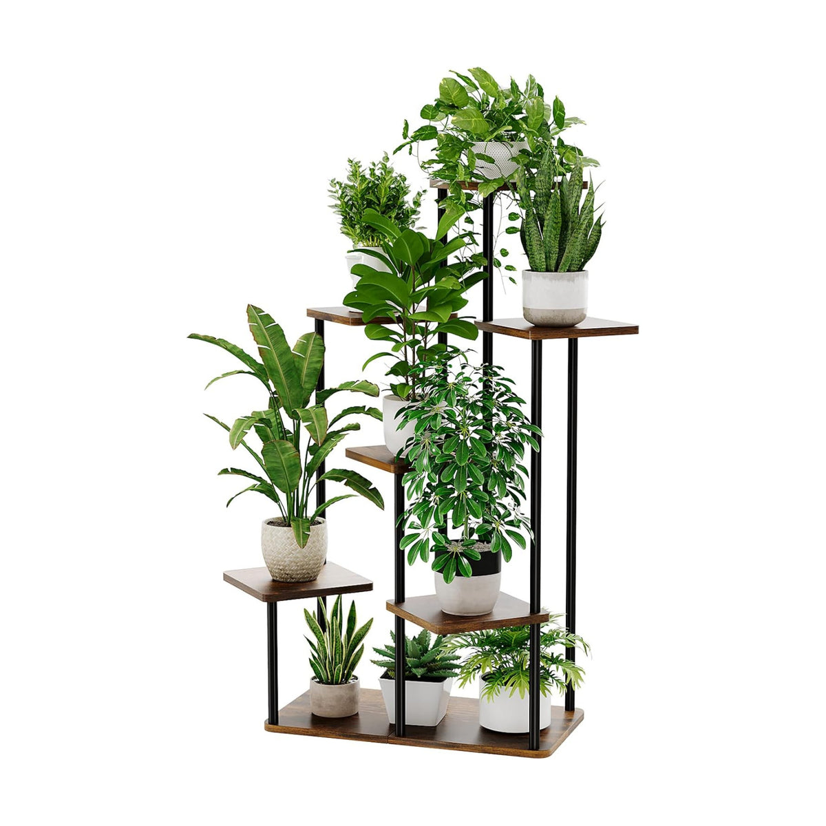 Bamworld Large Plant Stand Indoor Tall Metal Plant Shelf | 7 Tier Flower Stand Window Plant Rack for Patio Garden
