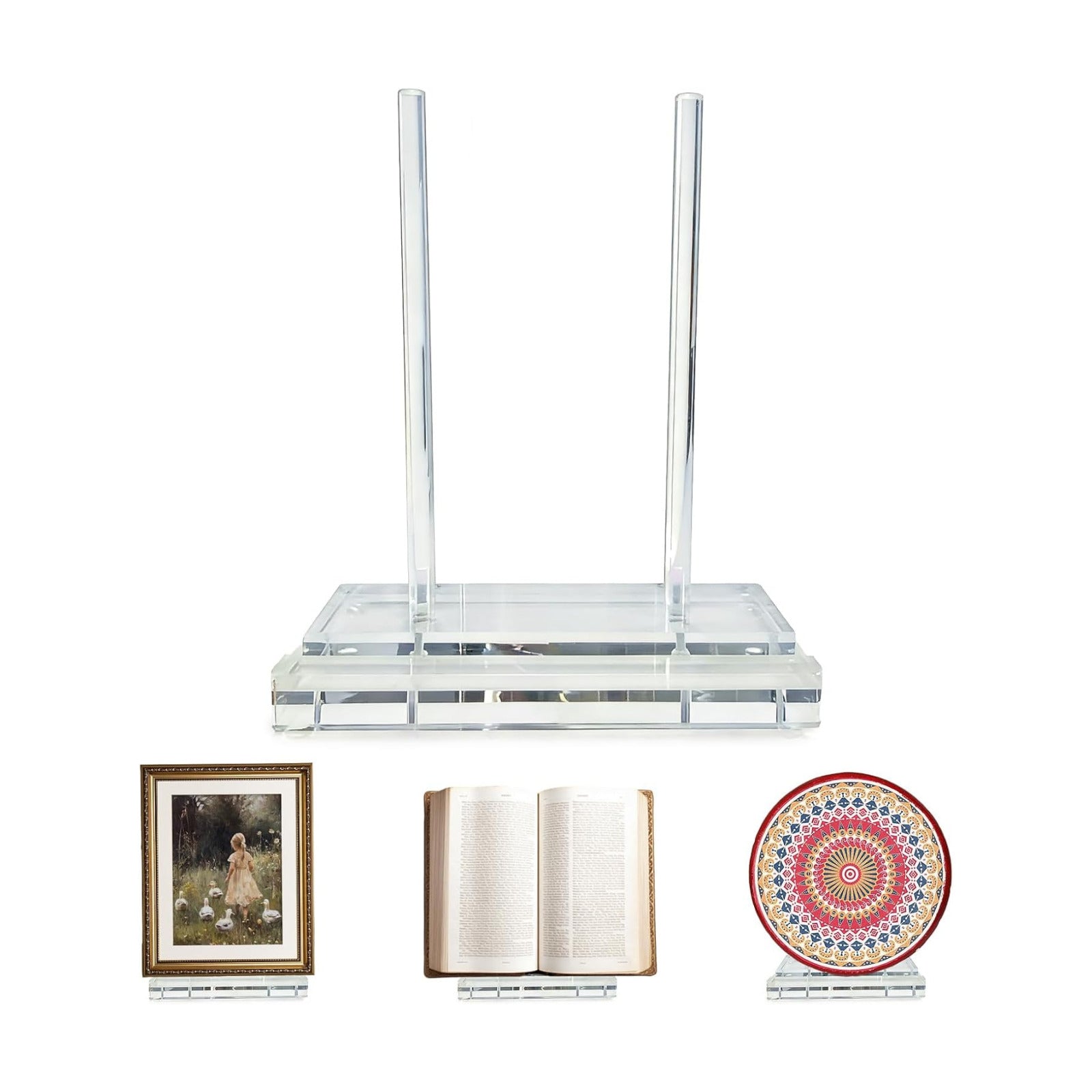 Acrylic Book Stand / Clear / 7.87 x 3.54 x 7.87