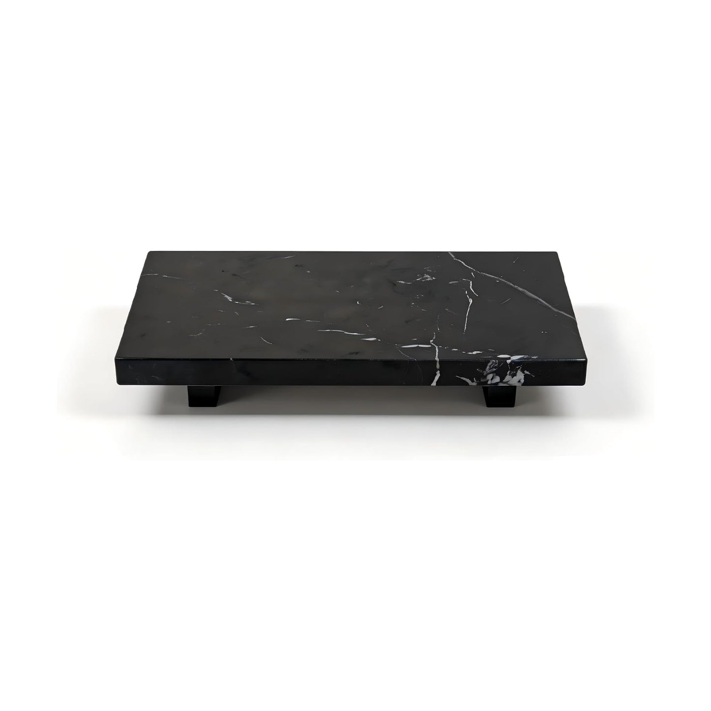 Small Stone Pedestal Tray / Black