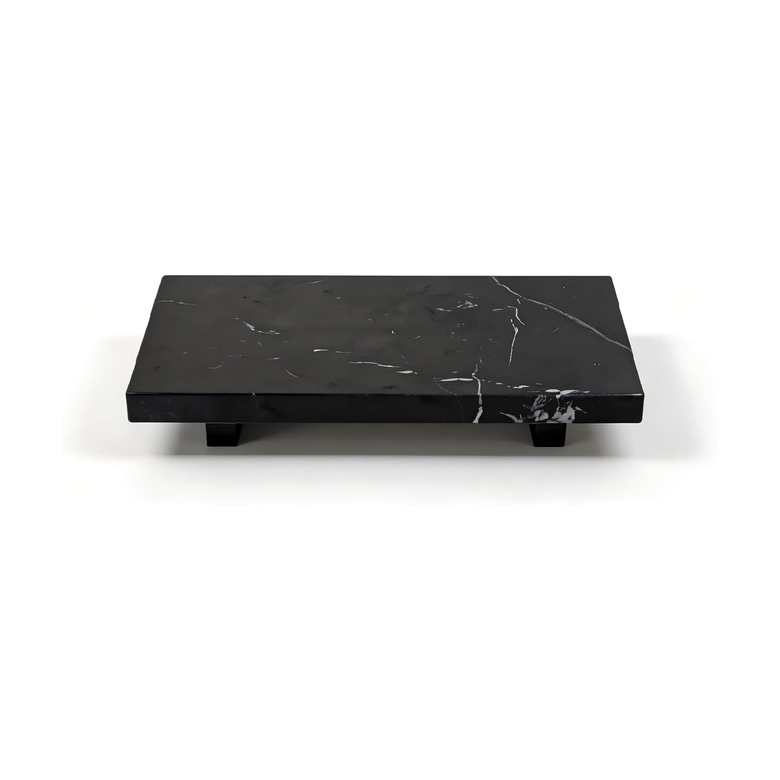 Small Stone Pedestal Tray / Black