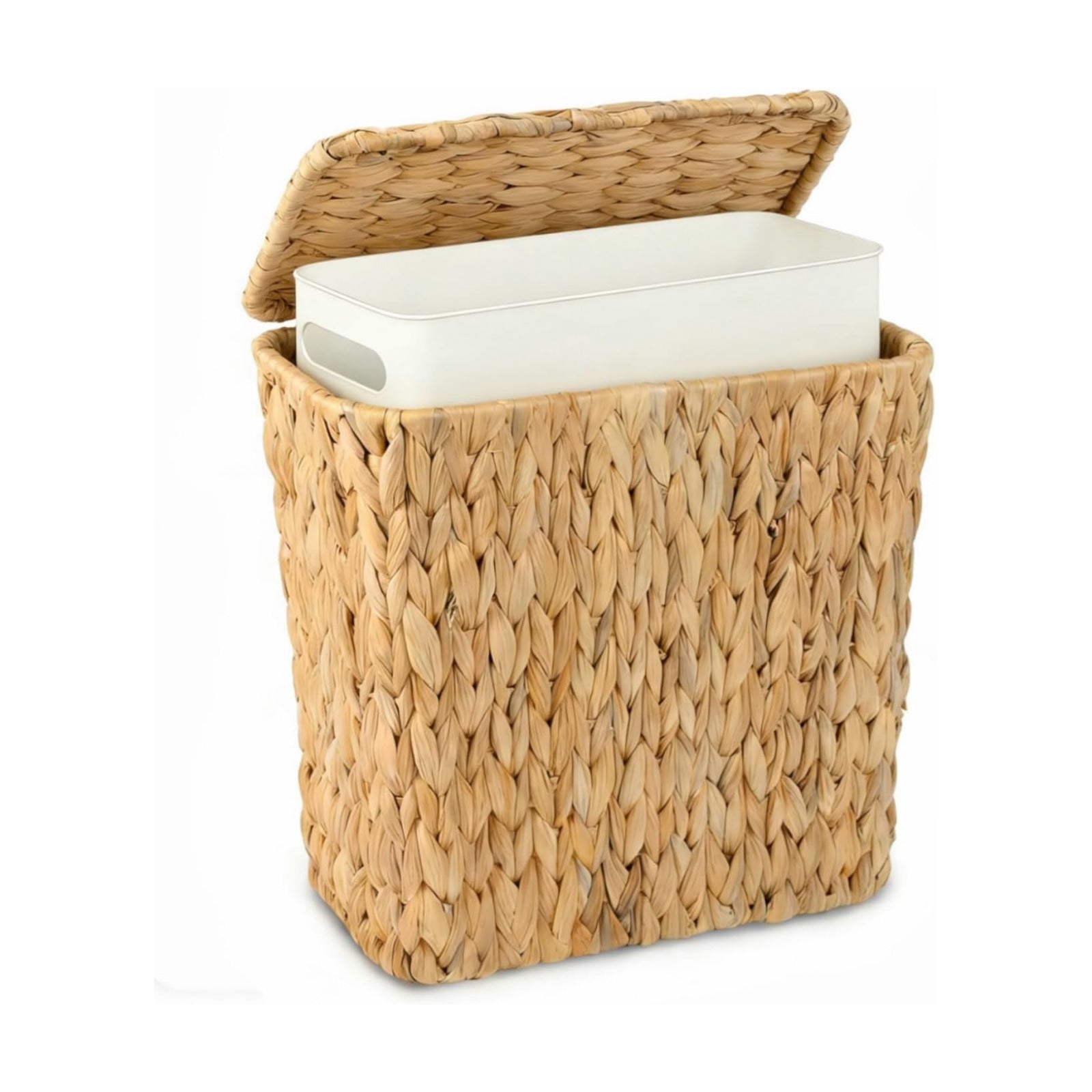 Water Hyacinth Wicker Waste Basket / Small / Natural