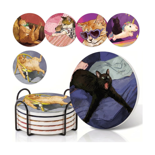 Iron Holder / Coasters Absorbent Ceramic / Set of 6