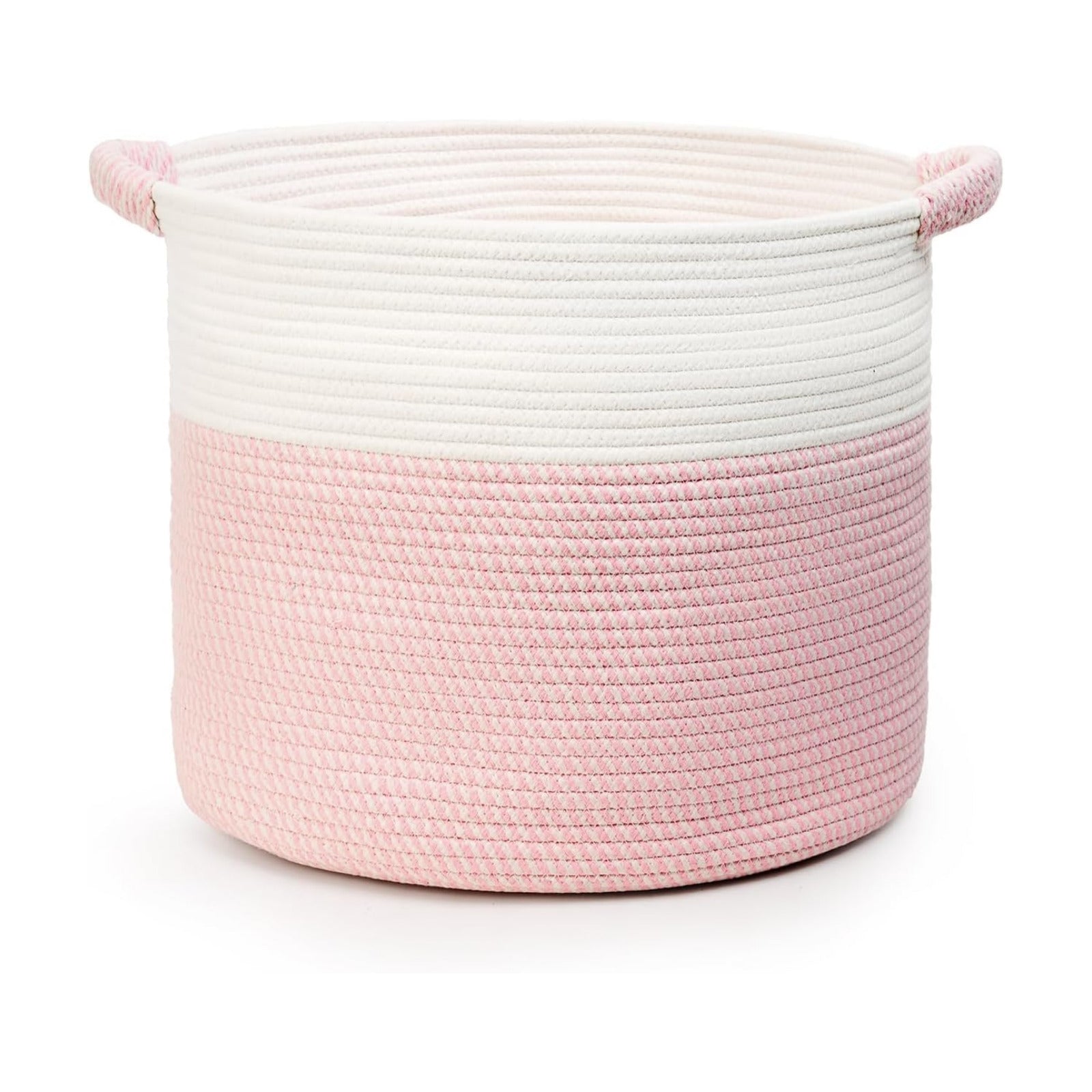 Blanket Basket / Pillows & Laundry / White/mixed Pink / 16 x 16 x 14
