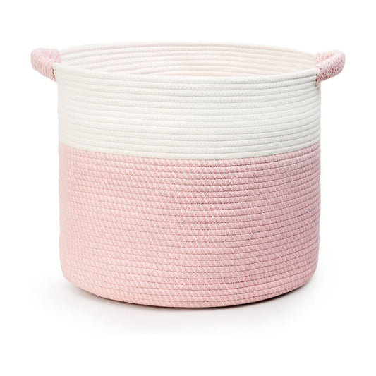 Blanket Basket / Pillows & Laundry / White/mixed Pink / 16 x 16 x 14