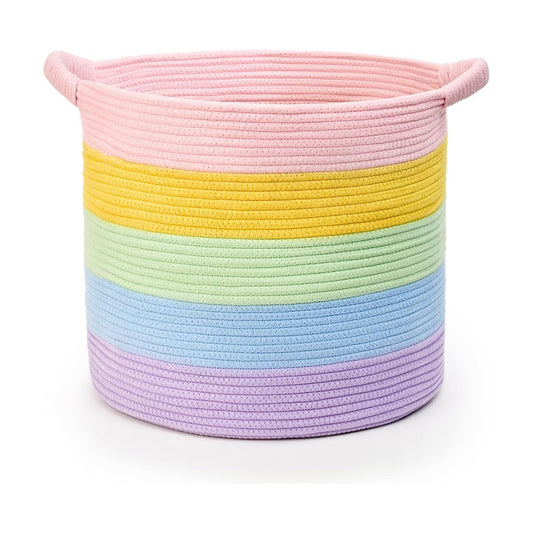 Blanket Basket / Pillows & Laundry / Rainbow / 16 x 16 x 14