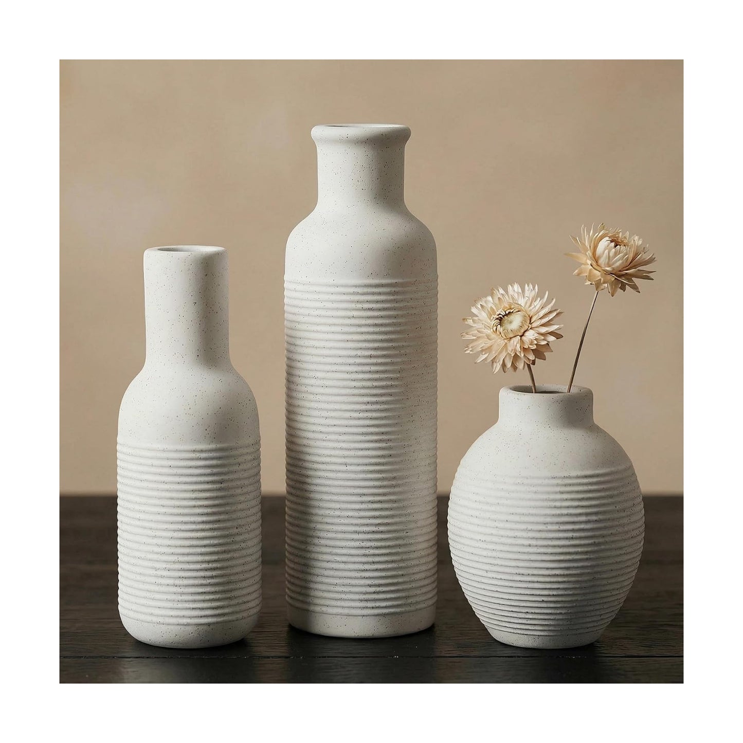 Rustic Farmhouse Vase / White1 / Set of 3