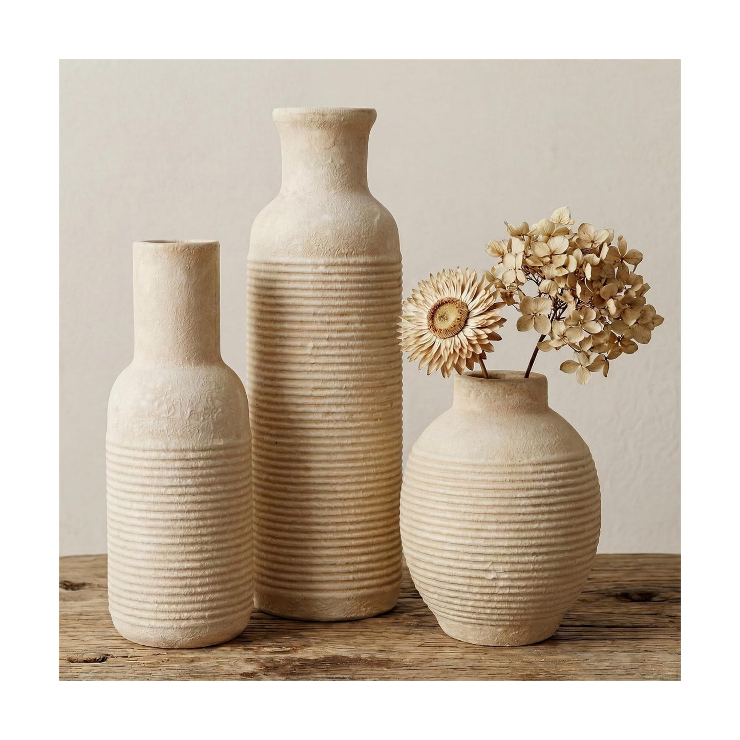 Rustic Farmhouse Vase / White2 / Set of 3