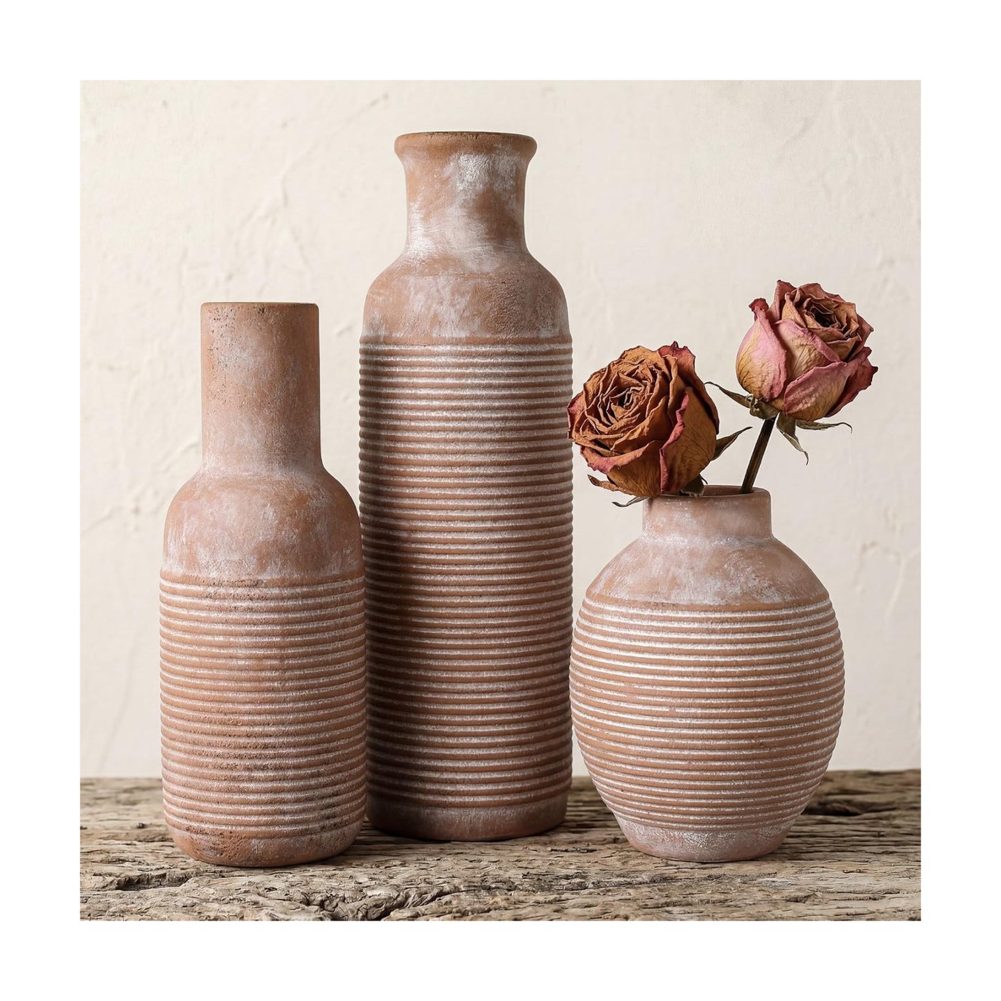 Rustic Farmhouse Vase / Retro2 / Set of 3