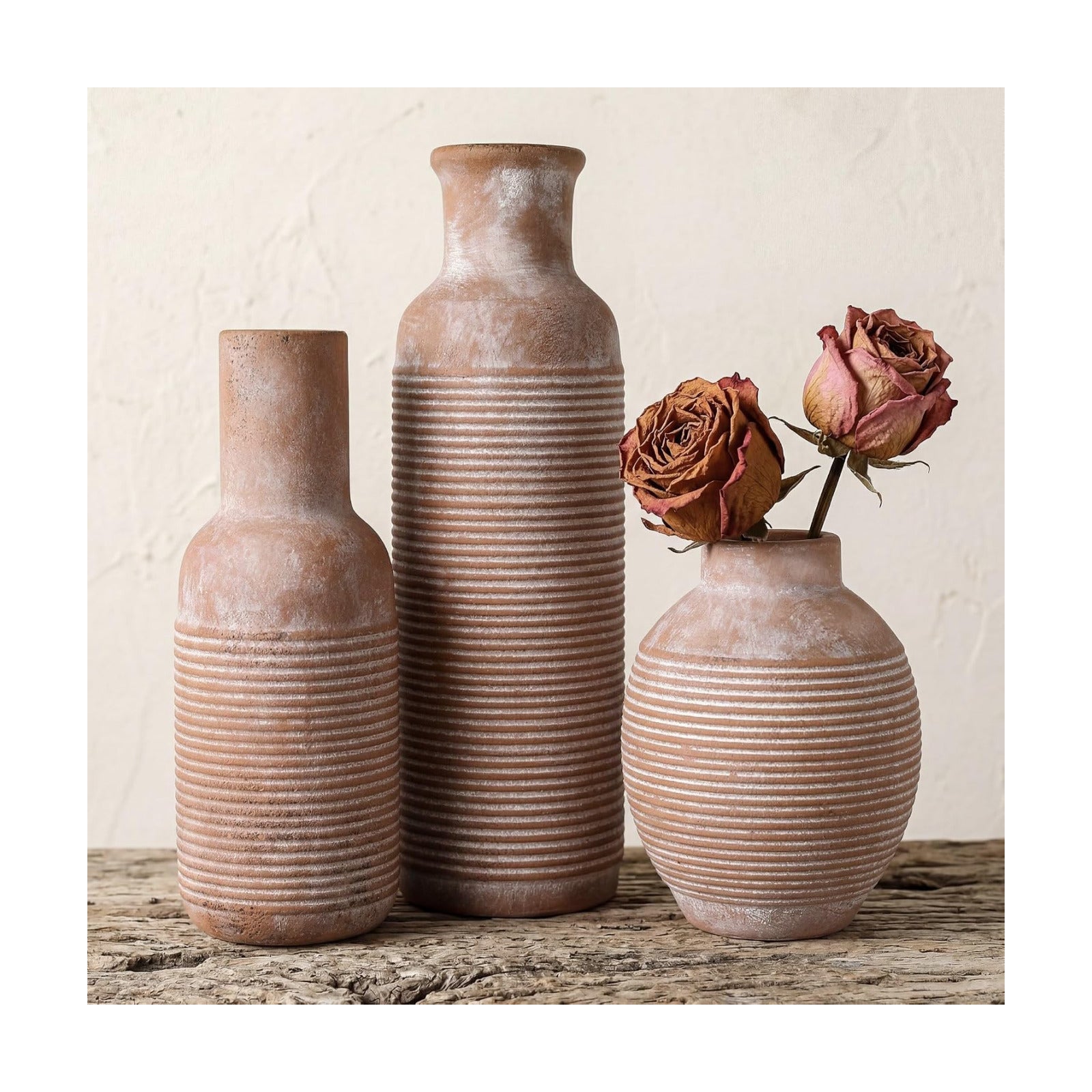 Rustic Farmhouse Vase / Retro2 / Set of 3