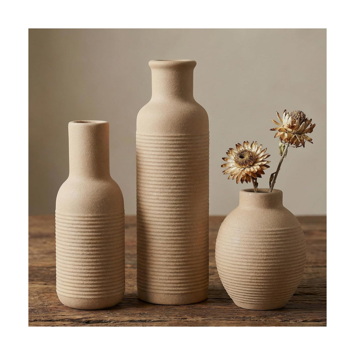 Rustic Farmhouse Vase / Retro / Set of 3