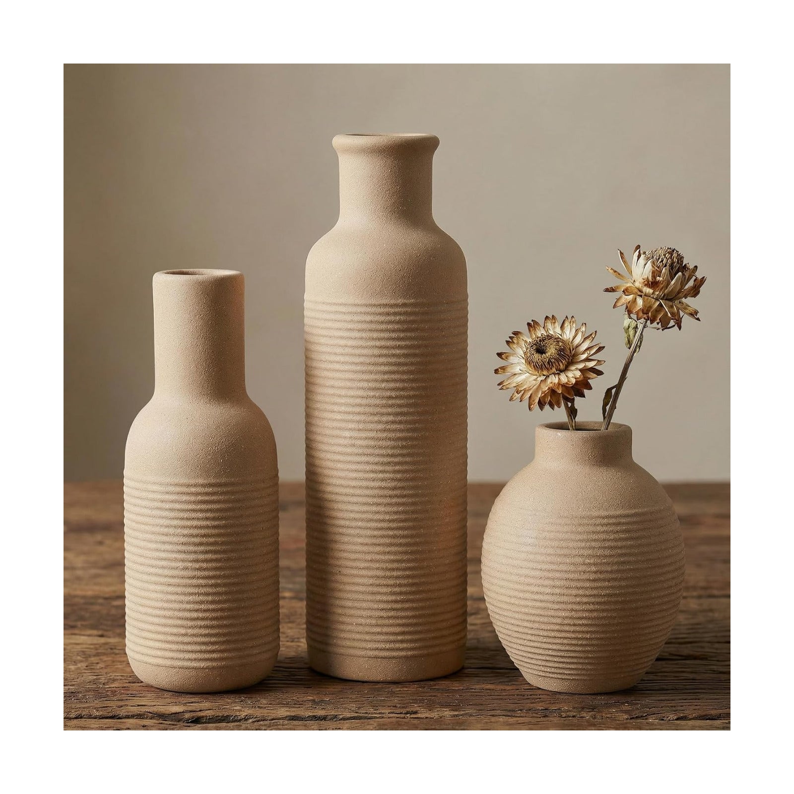 Rustic Farmhouse Vase / Retro / Set of 3