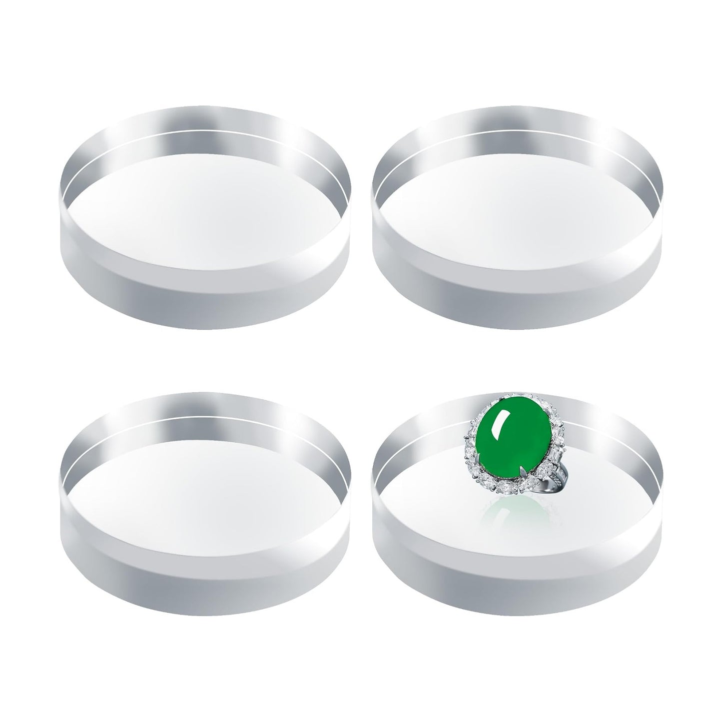 Diameter Acrylic cubes for display Polished display block / Round / Clear / 4 Inch / Set of 4