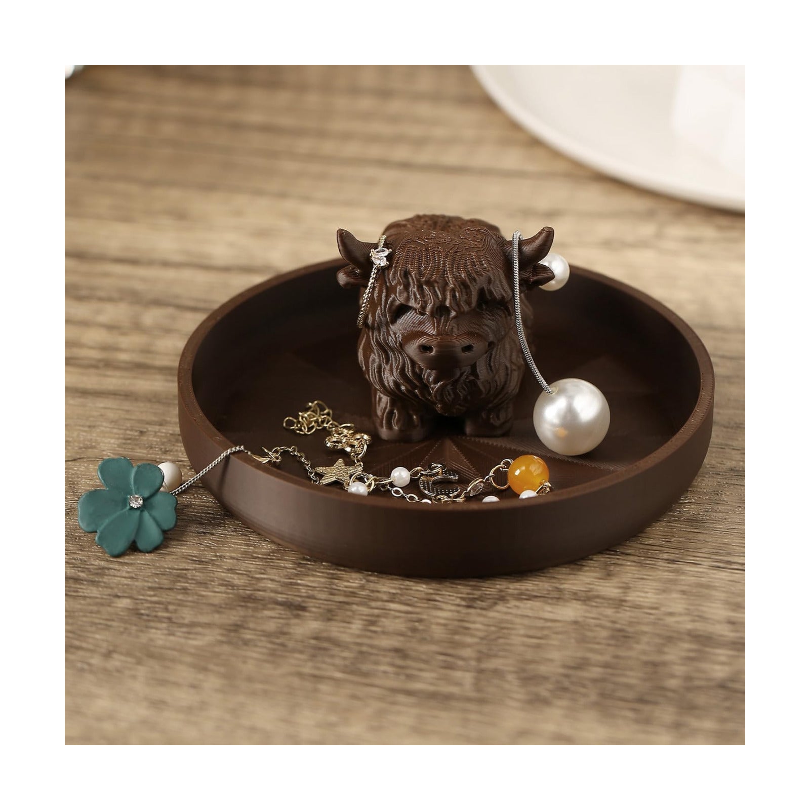 Highland Cow Ring Holder / New Highland Cow Dark Brown