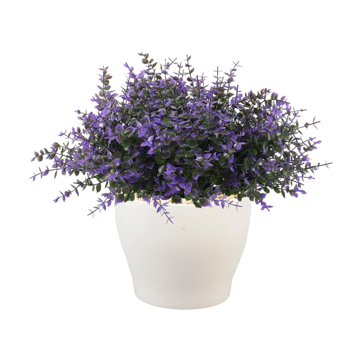 RECUTMS Fake Shrubs Flowers, 12Pcs Faux Outdoor Purple Plants UV Resistant
