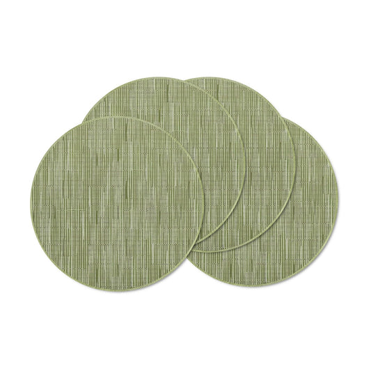 Niviy Round Placemats, Placemats Set of 4 Washable Place Mats, Green 15"