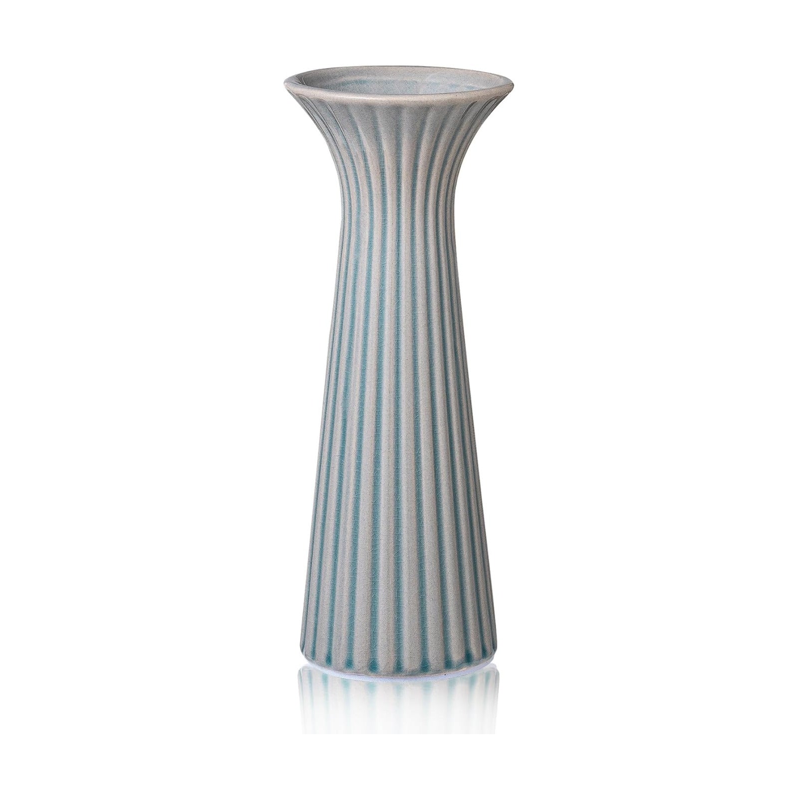 Vintage Blue Ceramic Vase / Rustic Blue