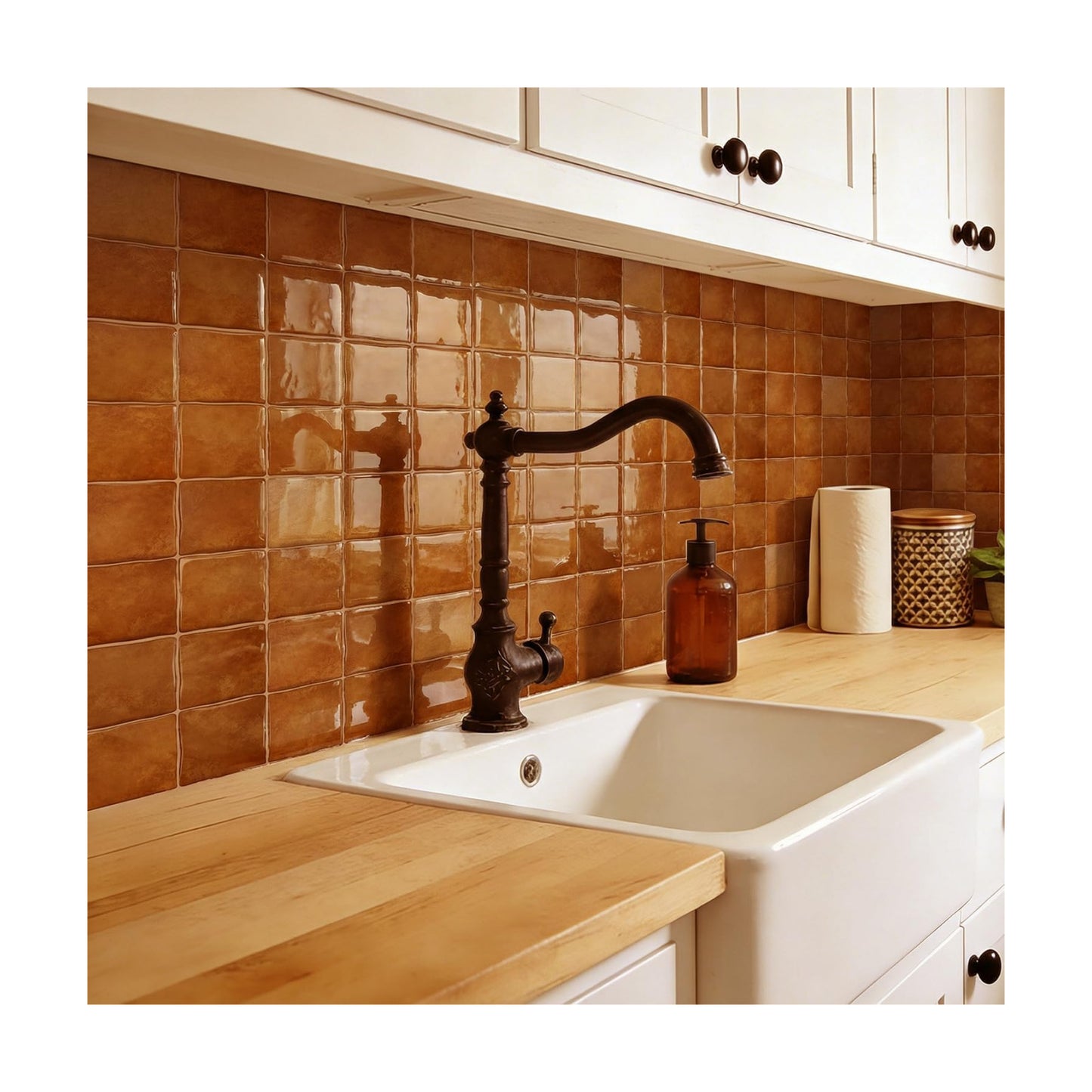 Pcs 3D Self Adhesive Wall Tile Sticker / Brown / 6 x 6 x 10 / Pcs