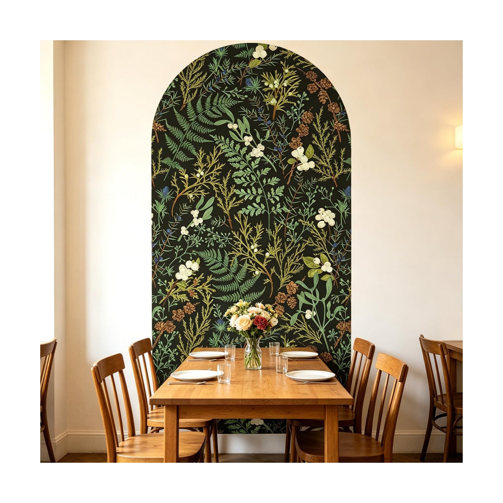 Vintage Floral and Fern Peel and Stick Wallpaper