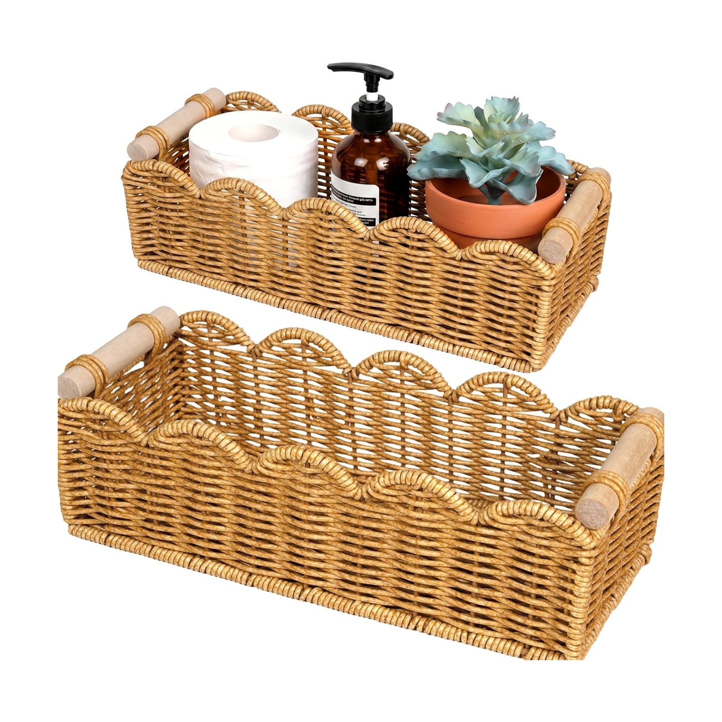 Scalloped Decorative Basket / Set of 2