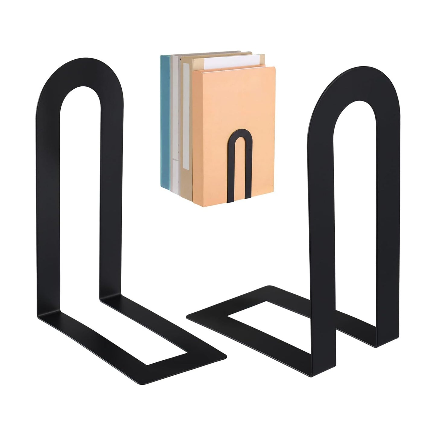 Modern Metal Book Ends / 5.5*3.75*2.25inch / Black / Set of 2