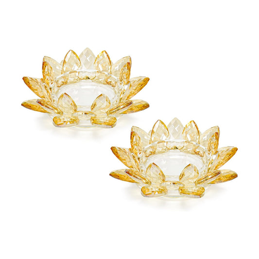 Crystal Flower Jewelry Tray / 6.3" - Gold / Set of 2